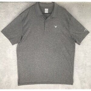 Callaway Golf Polo Shirt Mens Size XL Dark Heather Gray Opti Dri Short Sleeve